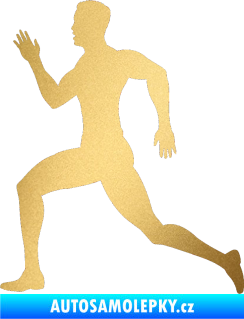 Samolepka Běžec 003 levá zlatá metalíza
