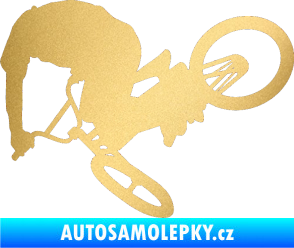 Samolepka Biker 001 levá zlatá metalíza
