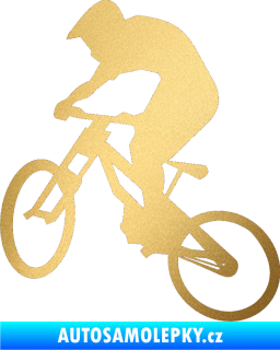 Samolepka Biker 002 levá zlatá metalíza