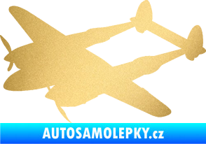 Samolepka Bombardovací letoun Lockheed  P38 lighting levá zlatá metalíza