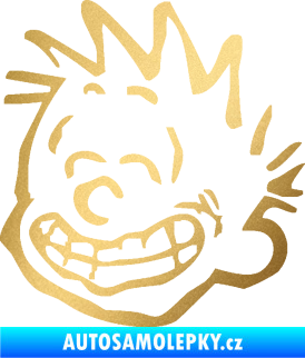 Samolepka Boy s úsměvem levá zlatá metalíza