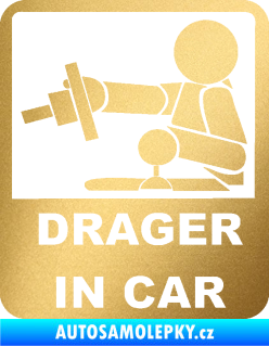 Samolepka Drager in car 004 zlatá metalíza