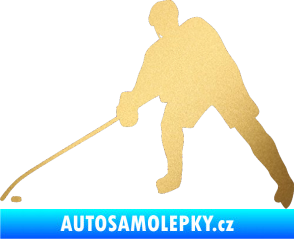 Samolepka Hokejista 002 levá zlatá metalíza