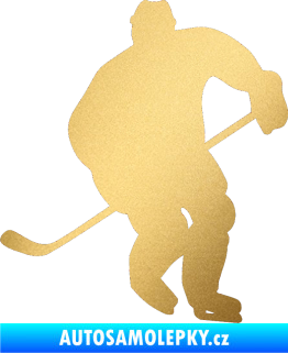 Samolepka Hokejista 007 levá zlatá metalíza