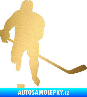 Samolepka Hokejista 008 pravá zlatá metalíza