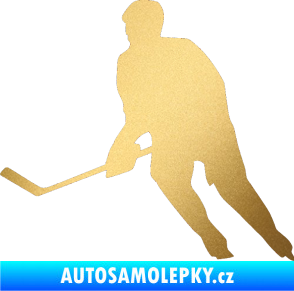 Samolepka Hokejista 013 levá zlatá metalíza