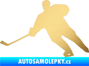 Samolepka Hokejista 014 levá zlatá metalíza