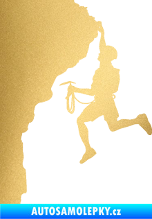 Samolepka Horolezec 003 levá zlatá metalíza
