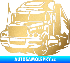 Samolepka Kamion 002 levá nákladní auto zlatá metalíza