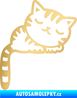 Samolepka Kočka 004 pravá zlatá metalíza