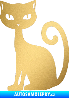Samolepka Kočka 009 levá zlatá metalíza