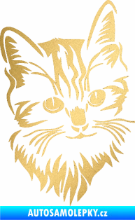 Samolepka Kočka 018 pravá zlatá metalíza