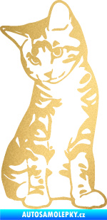 Samolepka Koťátko 006 levá zlatá metalíza