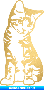 Samolepka Koťátko 006 pravá zlatá metalíza