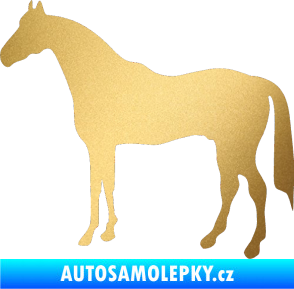 Samolepka Kůň 004 levá zlatá metalíza