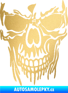 Samolepka Lebka 012 levá zlatá metalíza