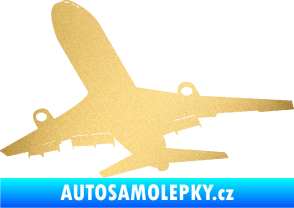 Samolepka Letadlo 007 levá zlatá metalíza