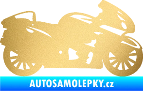 Samolepka Motorka 048 pravá silniční zlatá metalíza