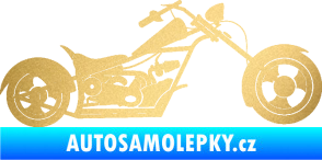 Samolepka Motorka chopper 001 pravá zlatá metalíza