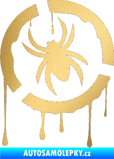 Samolepka Pavouk 001  levá zlatá metalíza