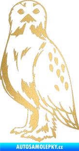 Samolepka Predators 061 levá sova zlatá metalíza
