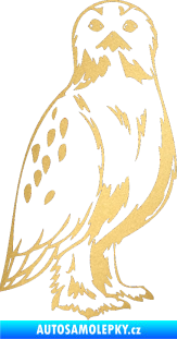 Samolepka Predators 061 pravá sova zlatá metalíza