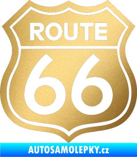Samolepka Route 66 - jedna barva zlatá metalíza