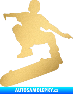Samolepka Skateboard 004 levá zlatá metalíza