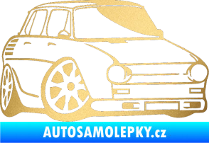 Samolepka Škoda 100 karikatura pravá zlatá metalíza