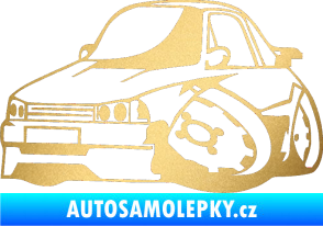 Samolepka Škoda 120 karikatura levá zlatá metalíza