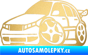 Samolepka Škoda Fabia 001 karikatura levá zlatá metalíza