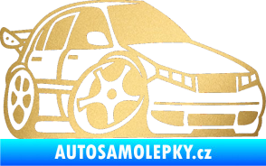 Samolepka Škoda Fabia 001 karikatura pravá zlatá metalíza