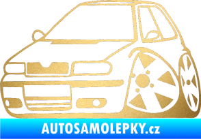 Samolepka Škoda Felicia karikatura levá zlatá metalíza