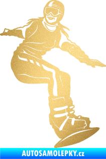 Samolepka Snowboard 035 levá zlatá metalíza