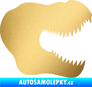 Samolepka Tyrannosaurus Rex lebka 001 pravá zlatá metalíza