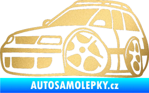 Samolepka VW Passat b6 karikatura levá zlatá metalíza