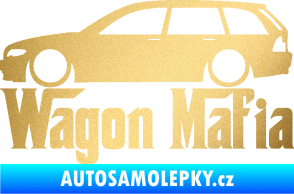 Samolepka Wagon Mafia 002 nápis s autem zlatá metalíza
