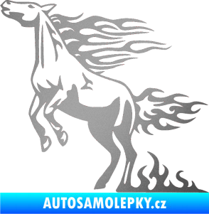 Samolepka Animal flames 001 levá kůň stříbrná metalíza