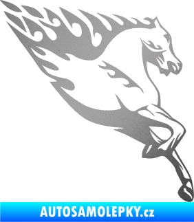 Samolepka Animal flames 002 pravá kůň stříbrná metalíza