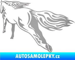 Samolepka Animal flames 009 levá kůň stříbrná metalíza