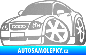 Samolepka Audi TT karikatura levá stříbrná metalíza