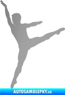 Samolepka Balet tanečník 001 levá stříbrná metalíza
