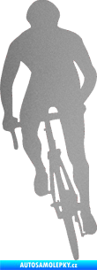 Samolepka Cyklista 006 levá stříbrná metalíza