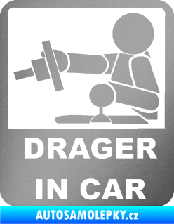Samolepka Drager in car 004 stříbrná metalíza
