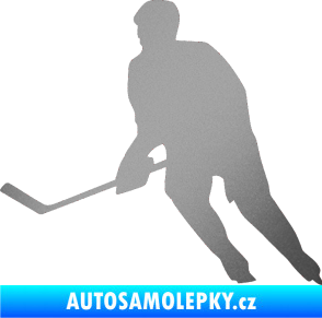 Samolepka Hokejista 013 levá stříbrná metalíza
