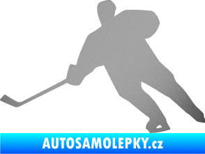 Samolepka Hokejista 014 levá stříbrná metalíza