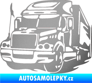 Samolepka Kamion 002 levá nákladní auto stříbrná metalíza