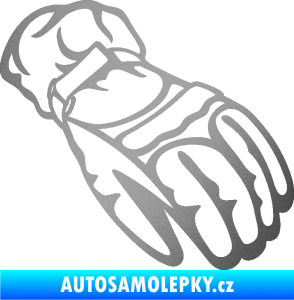 Samolepka Motorkářské rukavice 003 pravá stříbrná metalíza