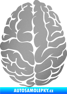 Samolepka Mozek 001 levá stříbrná metalíza