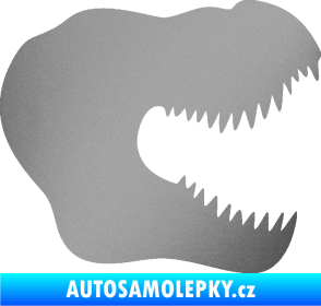 Samolepka Tyrannosaurus Rex lebka 001 pravá stříbrná metalíza